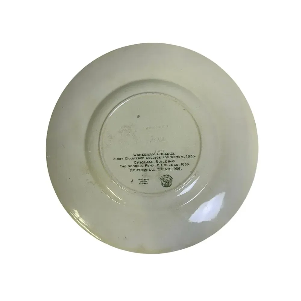 Wedgwood England Commemorative 1936 Centennial Plate Wesleyan College for Women